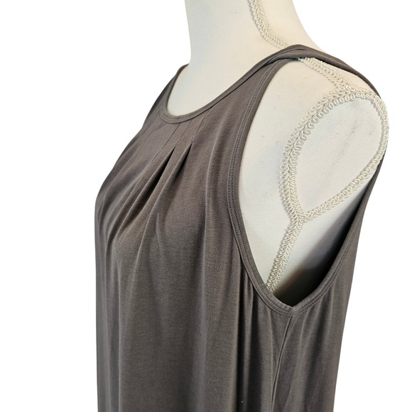 Garnet Hill Sleeveless Dress Gray‎ Midi Size Small Comfy Chic Capsule Wardrobe - Picture 3 of 9